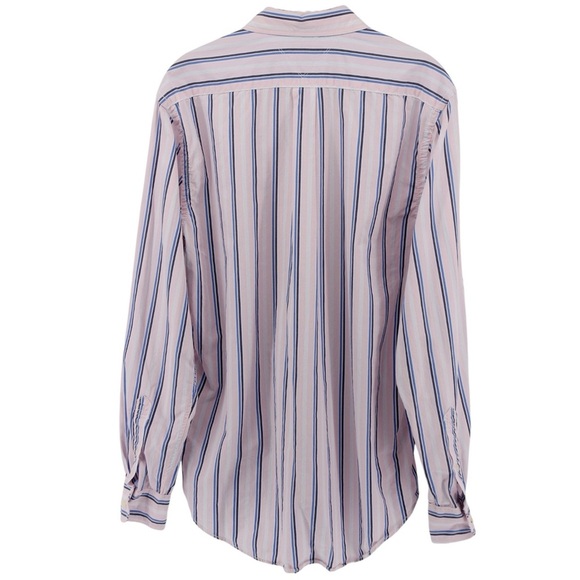 Tommy Hilfiger Pink and Blue Men's Striped Button-Down Shirt Preppy Career S - Picture 6 of 10